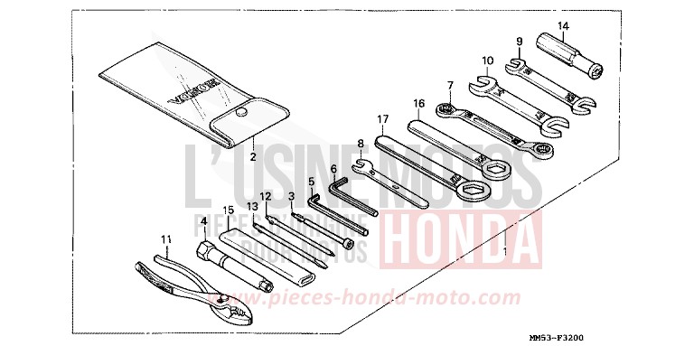 WERKZEUGE von CB1300 Super Bold'or ABS NH233D (NH233D) von 1987